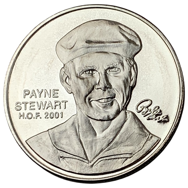 Payne Stewart PGA Tour Partners Club World Golf Hall of Fame 1 Troy Ounce .999 Fine Silver Round