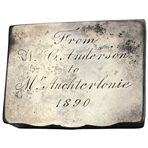 1890 Engraved Sterling Silver Snuff Box Given to M. Auchterlonie