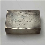 1890 Engraved Sterling Silver Snuff Box Given to M. Auchterlonie