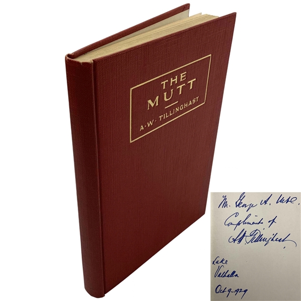 AW Tillinghast Signed 1925 The Mutt - & Other Golf Yarns 1st Ed Book