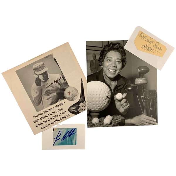 A Collection of Althea Gibson, Charlie Sifford, and Lee Elder Signed Golf Ephemera JSA ALOA