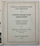 1931 US Amateur at Beverly Country Club Official Program - Francis Ouimet Winner
