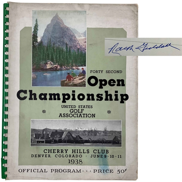 Champ Ralph Guldahl Signed 1938 US Open Golf Championship Official Program JSA ALOA