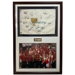 Capt. Arnold Palmer & Winning US Team Signed 1996 Presidents Cup Flag Presentation - Framed JSA #29576