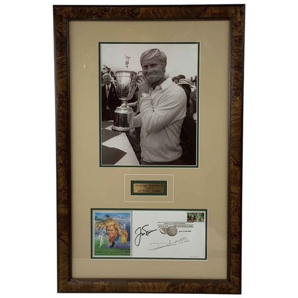 Jack Nicklaus Signed 1972 U.S. Open Commemorative Framed Display JSA ALOA