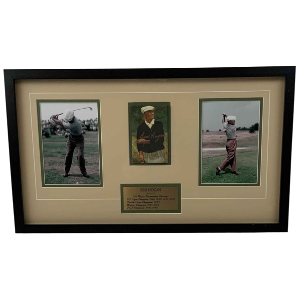 Ben Hogan Signed Mueller Card Tribute Collage - Framed JSA ALOA