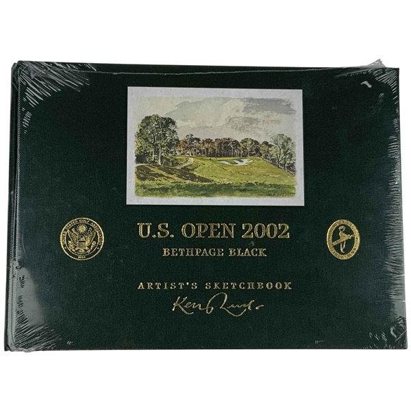 U.S. Open 2002 Bethpage Black Kenneth Reed Artist Sketchbook - Tiger Win!
