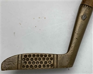 Antique Scottish Patrick of Leven Brass Head Hickory Shaft Putter