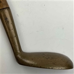 Antique Scottish Patrick of Leven Brass Head Hickory Shaft Putter