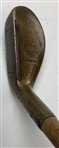 A Pair of Antique Brass Head Putter Golf Clubs with Hickory Shafts