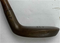 A Pair of Antique Brass Head Putter Golf Clubs with Hickory Shafts
