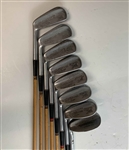 A Set of Nine Spalding Robert T. Jones Jr. Cushion Neck Kro-Flite Pyratone Shafted Golf Clubs