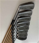 A Set of Nine Spalding Robert T. Jones Jr. Cushion Neck Kro-Flite Pyratone Shafted Golf Clubs
