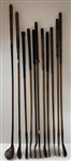 Collection of Eleven Antique Hickory Shafted Golf Clubs Including A. Duncan and Anderson Anstruther