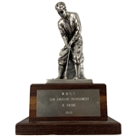 Silvered Metal Golf Trophy for the W. H. G. C. Sam Amziano Tournament 1976