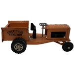 Vintage Metal Golf Club Tractor by Tonka Toys - Original Burnt Orange Paint