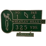 Wheatley Hills Golf Club Vintage Par Aide Model 16 Cast Metal Tee Marker Sign