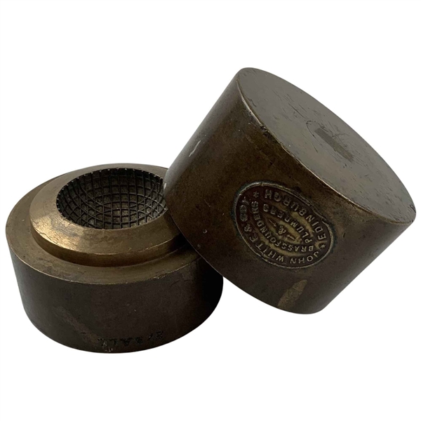 Late 1800s John White and Co Brass Gutta Percha Golf Ball Mold