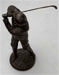 Vtg Harry Vardon Likeness Bronze Mid-Swing Golfer Figure
