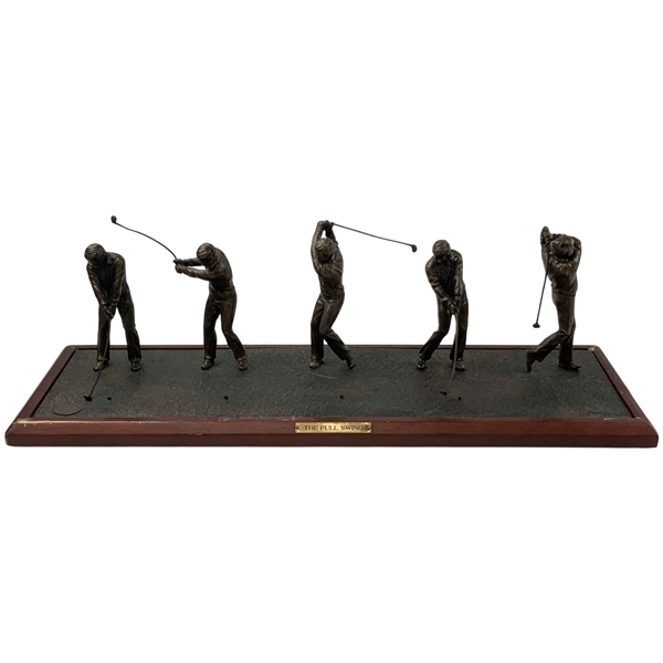 Jack Nicklaus Swing Sequence 5-Figure Bill Selby The Full Swing Bronze-Five Golf Sculpture on Wood Base