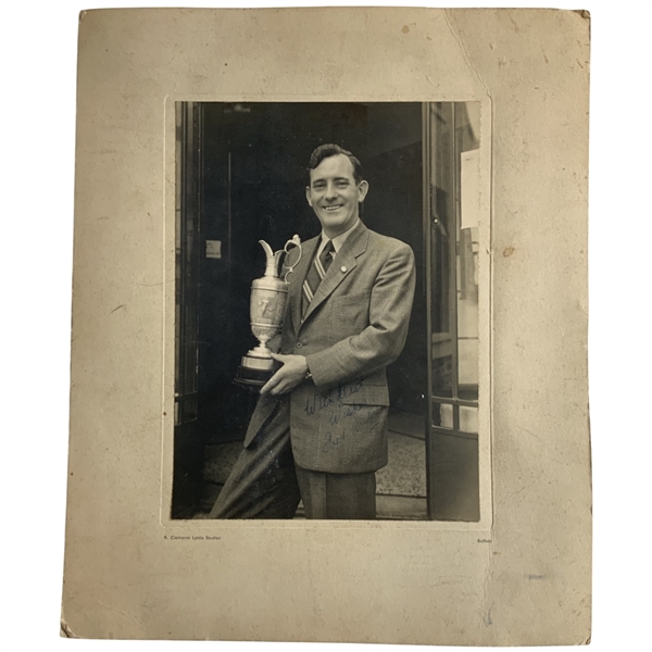 Fred Daly Signed Original 1947 Open Champ Portrait Photo w/ Claret Jug by R. Clements Lyttle Studios JSA ALOA