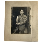 Fred Daly Signed Original 1947 Open Champ Portrait Photo w/ Claret Jug by R. Clements Lyttle Studios JSA ALOA