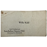 Willie Kidd Signed Personal Interlachen CC Minnesota Golf Pro Business Card - Seldom Seen