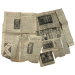 Collection of Vintage Newspaper Clippings and Ephemera Relating to Irish Golfer Fred Daly and Ulster Professional Golf, 1936-1949