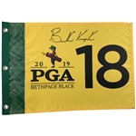Brooks Koepka Signed 2019 PGA Championship Bethpage Black Flag JSA ALOA