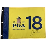 Justin Thomas Signed 2022 PGA Championship Southern Hills Flag JSA ALOA