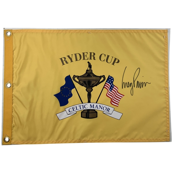 Capt. Corey Pavin Signed Official 2010 Ryder Cup Celtic Manor Commemorative Golf Flag JSA ALOA