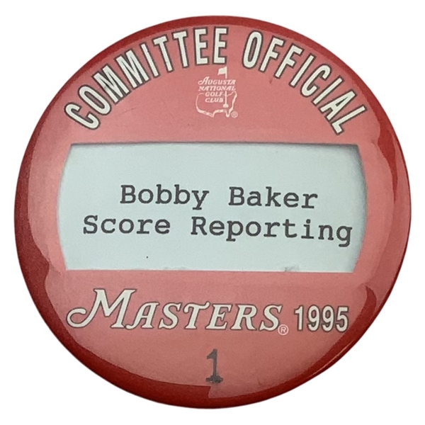 1995 Masters Tournament Committee Official Badge Low #1(!) - Tiger Woods Masters Debut