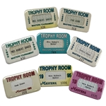 A Run of Eight (7 Different) Masters Trophy Room Access Badges 1989-1995 - Tiger Masters Debut