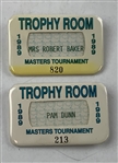 A Run of Eight (7 Different) Masters Trophy Room Access Badges 1989-1995 - Tiger Masters Debut