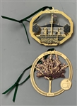 Two Masters Tournament Holiday Ornaments Including 2016 Hole 16 Redbud and 2019 Clubhouse