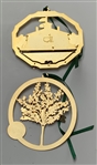 Two Masters Tournament Holiday Ornaments Including 2016 Hole 16 Redbud and 2019 Clubhouse