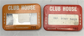A Collection of Seventeen Masters Tournament Clubhouse Badges Issued to Mrs. Robert Baker 1968-1988