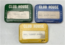 A Collection of Seventeen Masters Tournament Clubhouse Badges Issued to Mrs. Robert Baker 1968-1988