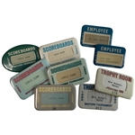 A Collection of Nine Masters Tournament Employee and Departmental Pinback Badges 1979-1993