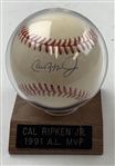 Cal Ripken Jr. Signed Rawlings Official AL Bobby Brown Baseball JSA ALOA