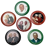 A Set of Six Frank Sinatra Celebrity Invitational Commemorative Pinback Buttons 2004-2010