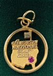 Augusta National Golf Club 10 year Employee Gift 10k Gold Charm w/ Ruby Stone in Box