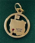 Augusta National Golf Club 10 year Employee Gift 10k Gold Charm w/ Ruby Stone in Box