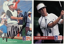 A Collection of Thirteen Signed 1991 and 1992 Pro Set Golf Cards JSA ALOA