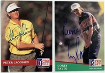 A Collection of Thirteen Signed 1991 and 1992 Pro Set Golf Cards JSA ALOA