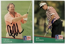 A Collection of Thirteen Signed 1991 and 1992 Pro Set Golf Cards JSA ALOA