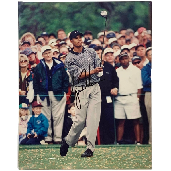 c.2000 Tiger Woods Signed Original Post-Swing Pose Photo JSA ALOA