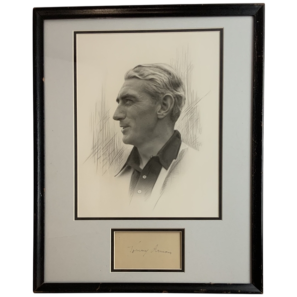 Tommy Armour Signed Silver Scot Portrait Display - Framed JSA ALOA