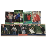 A Collection of Nine Vintage Golf Trading Cards Including Pro Set Prototypes and Seve Ballesteros Cards