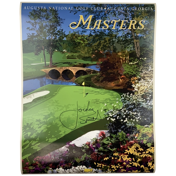 Jordan Spieth Signed Masters Tournament Commemorative Poster of the 12th Hole at Augusta National JSA ALOA